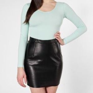 American Apparel black leather pencil skirt